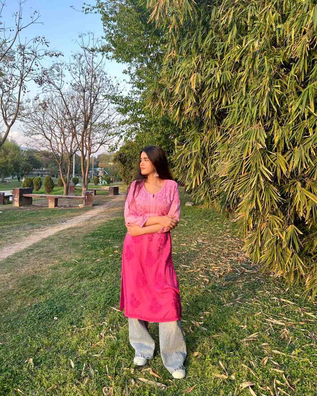 IMG-20240413-WA0048 Iqra Pink Chikankari Modal Long Kurta - Image 1