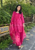 Mehrunnisa Chikankari Farshi Shalwar Suit - Hot Pink