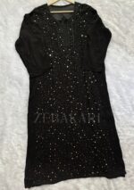 Dia Viscose Resham Jaal Chikankari and Mukesh Work 3pc Set- Black - Image 5