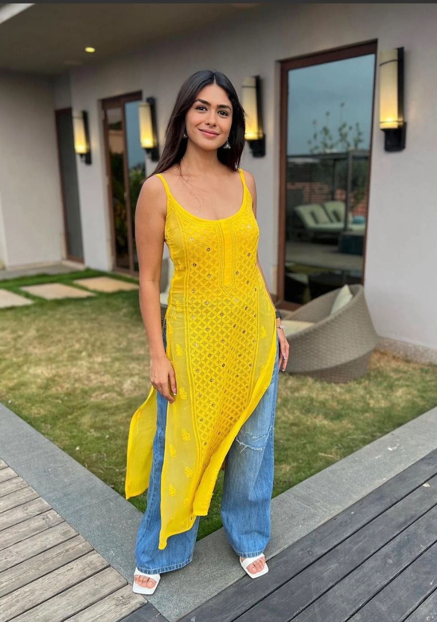 10_20250904_101815_0009 Anushka Strappy Chikankari and Mukaish Ring Work Long Kurti- Single shade - Image 1