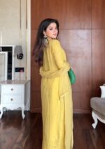 Dia Viscose Resham Jaal Chikankari and Mukesh Work 3pc Set- Yellow - Image 3