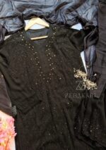 Dia Viscose Resham Jaal Chikankari and Mukesh Work 3pc Set- Black - Image 2