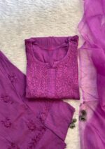 Mehrunnisa Chikankari Farshi Shalwar Suit - Lavender - Image 2