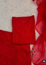 Mehrunnisa Chikankari Farshi Shalwar Suit - Red
