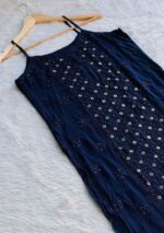 Anushka Strappy Chikankari and Mukaish Ring Work Long Kurti- Single shade - Image 16