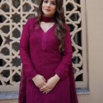 Inayat Viscose Resham Jaal Chikankari Work 3pc Set- Wine