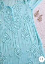 Nikhat Viscose Chikankari & Mukesh Work Long Kurti - Image 13