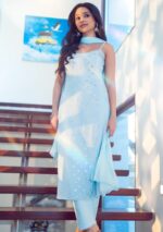 Anushka Strappy Chikankari and Mukaish Ring Work Long Kurti- Single shade - Image 12