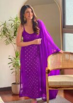 Anushka Strappy Chikankari and Mukaish Ring Work Long Kurti- Single shade - Image 8