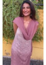 Layla Viscose Chikankari Strappy Short Kurti Gharara Set- Ombre Mauve - Image 3