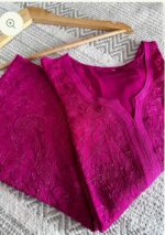 Hania Viscose Resham Jaal Chikankari Work Long Kurti - Image 6