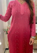 Dia Viscose Resham Jaal Chikankari and Mukesh Work Long Kurti