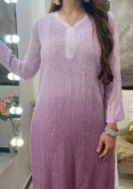 Dia Viscose Resham Jaal Chikankari and Mukesh Work Long Kurti - Image 15