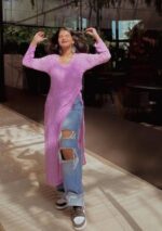 Dia Viscose Resham Jaal Chikankari and Mukesh Work Long Kurti - Image 7