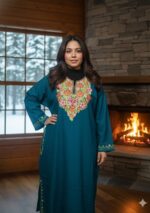 Kashmiri Woolen Pheran - Sea Green - Image 3
