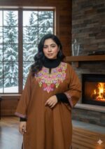 Kashmiri Woolen Pheran - Coffee Brown - Image 2