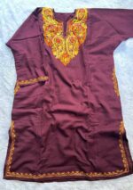 Kashmiri Woolen Pheran - Wine - Image 2