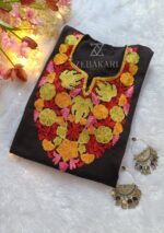 Kashmiri Woolen Pheran - Black with green border - Image 2