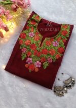 Kashmiri Woolen Pheran - Maroon - Image 2