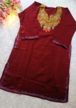Kashmiri Woolen Pheran - Maroon - Image 3
