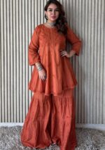 Maryam Chikankari Pure Mul Cotton Gharara Set- Plus Size