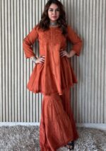 Maryam Chikankari Pure Mul Cotton Gharara Set- Plus Size - Image 2