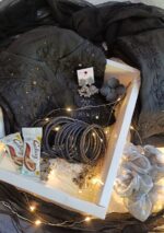 Chikankari Suit Gift Hamper Box - Black - Image 2