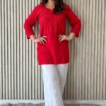 Sonam Chikankari Rayon Short Kurti