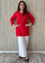 Sonam Chikankari Rayon Short Kurti