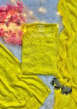 Palak Chikankari Rayon Long Kurti Set with Dupatta - Yellow - Image 2