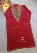 Kashmiri Woolen Kurta with pockets Pink - Image 5