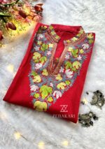 Kashmiri Woolen Kurta with pockets Pink - Image 4