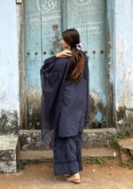 Mehrunnisa Chikankari Farshi Shalwar Suit- Navy Blue - Image 5