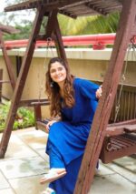 Palak Chikankari Rayon Long Kurti Set with Dupatta - Blue - Image 2