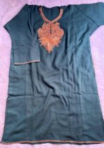 Kashmiri Tilla Work Woolen Pheran 3pc Set- Teal blue - Image 6