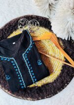 Heer Black Chikankari Modal Long Kurti - Blue - Image 2