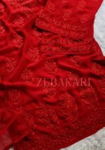 Nazia Viscose 3D Chikankari Long Kurti Set with Dupatta - Maroon - Image 6