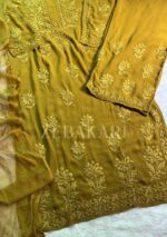 Nazia Viscose 3D Chikankari Long Kurti Set with Dupatta - Mehndi Green - Image 13