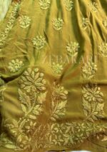 Nazia Viscose 3D Chikankari Long Kurti Set with Dupatta - Mehndi Green - Image 4