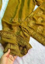 Nazia Viscose 3D Chikankari Long Kurti Set with Dupatta - Mehndi Green - Image 12