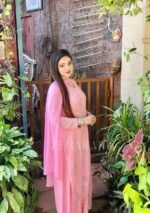 Nazia Viscose 3D Chikankari Long Kurti Set with Dupatta - Pastel Pink - Image 7