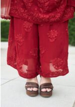 Nazia Viscose 3D Chikankari Long Kurti Set with Dupatta - Maroon - Image 7