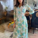 Ruby Mulmul Chikankari Printed 2 PC Long Kurta Set - Sky Blue