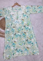 Aditi Mulmul Chikankari Plus Size Long Kurta - Image 3
