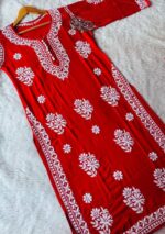 Sana Premium Modal Chikankari Long Kurti - Image 3