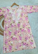 Aditi Mulmul Chikankari Plus Size Long Kurta - Image 4