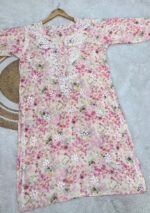 Aditi Mulmul Chikankari Plus Size Long Kurta