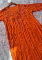 Nikhat Viscose Chikankari Mukesh work 2PC Long Kurta Set - Image 6