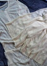 Dia Viscose Resham Jaal Chikankari 3pc Set- Milky Off White - Image 6