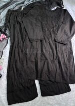 Mehrunnisa Chikankari Farshi Shalwar Suit- Black - Image 6